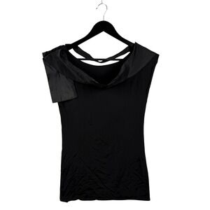 XD Xenia Design‎ Women's S Sleeveless Solid Black Open Back Top Blouse